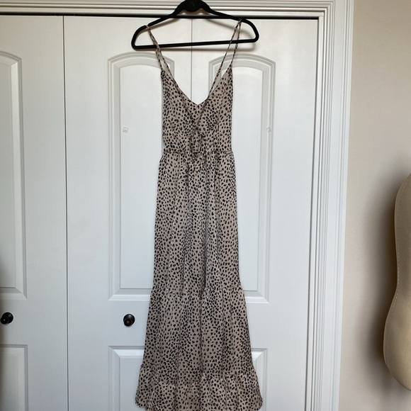 CupShe Ayana Lace-up Backless Maxi Slip Dress Womens Animal print Sz L Bohemian - Picture 7 of 12